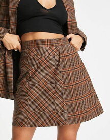 【送料無料】 フレンチコネクション レディース スカート ボトムス French Connection pleated mini skirt in brown check - part of a set BROWN PLAID