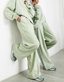 【送料無料】 エイソス レディース カジュアルパンツ ボトムス ASOS EDITION high waisted pants in textured jersey in sage green Sage Green