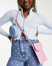 【送料無料】 フレンチコネクション レディース ショルダーバッグ バッグ French Connection mini cross body bag in pink and blue PINK
