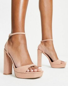 【送料無料】 エイソス レディース サンダル シューズ ASOS DESIGN Noun platform barely there heeled sandals in beige BEIGE