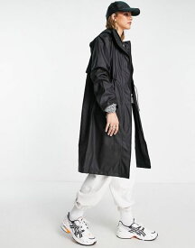 【送料無料】 セレクティッド レディース コート アウター Selected Femme longline raincoat with toggle waist in black Black