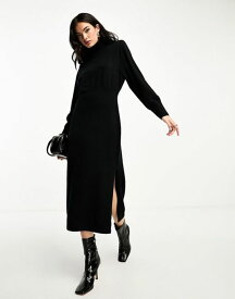 【送料無料】 アンドアザーストーリーズ レディース ワンピース トップス & Other Stories padded shoulder knit wool midaxi dress in black Black