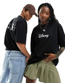 【送料無料】 エイソス レディース Tシャツ トップス ASOS DESIGN Disney unisex oversized tee in black with Mickey Mouse and friends prints Black