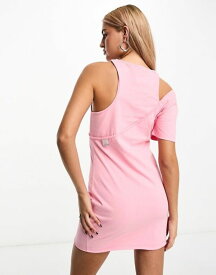 【送料無料】 カルバンクライン レディース ワンピース トップス Calvin Klein Jeans cutout mini dress in pink - exclusive to ASOS Pink Aura