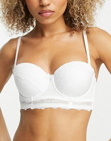 【送料無料】 ドリーナ レディース ブラジャー アンダーウェア Dorina Colette lace strapless multiway longline bra in white WHITE