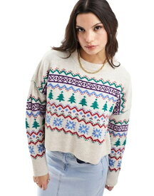【送料無料】 エイソス レディース ニット・セーター アウター ASOS DESIGN reversible Christmas sweater in all over fairisle pattern Multi fairisle