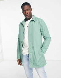 【送料無料】 フレンチコネクション メンズ ジャケット・ブルゾン アウター French Connection lined funnel neck trench jacket in green GREEN