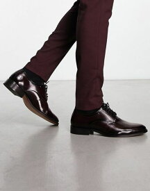 【送料無料】 エイソス メンズ オックスフォード シューズ ASOS DESIGN lace-up derby shoes in burgundy leather Burgundy