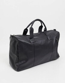 【送料無料】 フレンチコネクション メンズ ボストンバッグ バッグ French Connection faux leather classic holdall bag in black Black