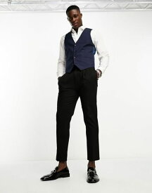 【送料無料】 オリジナルペンギン メンズ ジャケット・ブルゾン アウター Original Penguin suit vest in navy check NAVY