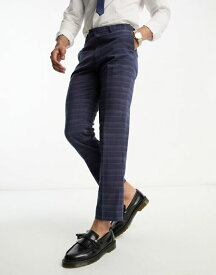 【送料無料】 フレンチコネクション メンズ カジュアルパンツ ボトムス French Connection suit pants in marine check Marine