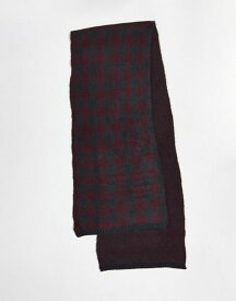 【送料無料】 フレンチコネクション メンズ マフラー・ストール・スカーフ アクセサリー French Connection large gingham scarf in burgundy Burgundy