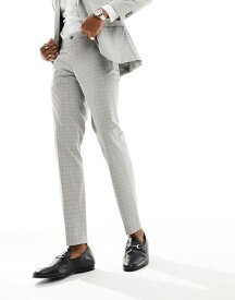 【送料無料】 ジャック アンド ジョーンズ メンズ カジュアルパンツ ボトムス Jack & Jones Premium slim fit suit pants in beige check Moonstruck