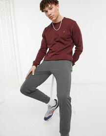 【送料無料】 ファーラー メンズ パーカー・スウェット アウター Farah Tim crew neck cotton sweatshirt in red heather Red