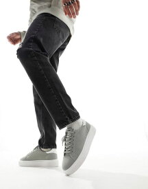 【送料無料】 エイソス メンズ スニーカー シューズ ASOS DESIGN chunky lace up sneakers in gray Gray