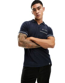 【送料無料】 プレティグリーン メンズ シャツ トップス Pretty Green x Elvis towelling polo shirt in navy Navy