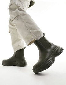 【送料無料】 エイソス メンズ ブーツ・レインブーツ シューズ ASOS DESIGN rubber boots in khaki Khaki