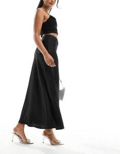 GC\X fB[X {gX XJ[g Te }LV ASOS DESIGN satin bias maxi skirt Black ubN