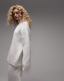 【送料無料】 トップショップ レディース ニット・セーター アウター Topshop premium knitted boucle sweater in cream CREAM