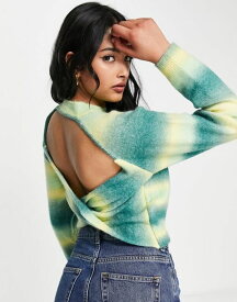 【送料無料】 ローラ メイ レディース ニット・セーター アウター Lola May open twist back sweater in green space dye Green multi