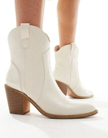 【送料無料】 グラマラス レディース ブーツ・レインブーツ シューズ Glamorous western ankle boots in cream CREAM
