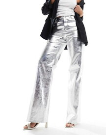 【送料無料】 マンゴ レディース デニムパンツ ジーンズ ボトムス Mango straight leg jeans in silver SILVER