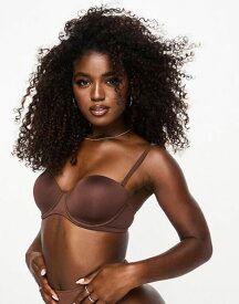 【送料無料】 エイソス レディース ブラジャー アンダーウェア ASOS DESIGN microfiber molded multiway strapless bra in brown Brown