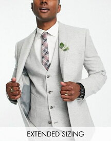 【送料無料】 エイソス メンズ ジャケット・ブルゾン アウター ASOS DESIGN wedding super skinny wool mix twill suit jacket in ice gray Ice gray