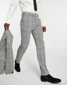 【送料無料】 エイソス メンズ カジュアルパンツ ボトムス ASOS DESIGN skinny mix and match suit pants in black and white puppytooth check Black