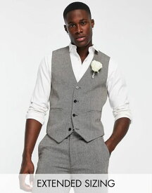 【送料無料】 エイソス メンズ ジャケット・ブルゾン アウター ASOS DESIGN wedding skinny wool mix suit vest in mono basketweave texture Black