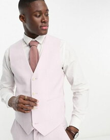 【送料無料】 エイソス メンズ ベスト トップス ASOS DESIGN Wedding super skinny suit vest in pale pink Light Pink
