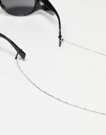 【送料無料】 エイソス レディース サングラス・アイウェア アクセサリー ASOS DESIGN sunglasses chain with dot dash design in silver tone Silver