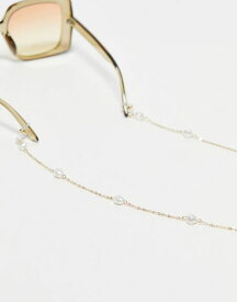 【送料無料】 エイソス レディース サングラス・アイウェア アクセサリー ASOS DESIGN sunglasses chain with faux freshwater pearl design in gold tone Gold