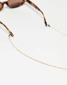 【送料無料】 エイソス レディース サングラス・アイウェア アクセサリー ASOS DESIGN sunglasses chain with dot dash design in gold tone Gold