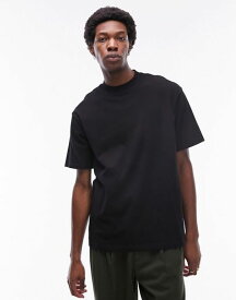 【送料無料】 トップマン メンズ Tシャツ トップス Topman oversized fit t-shirt in black Black