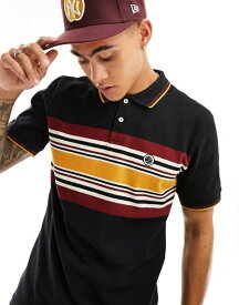 【送料無料】 プレティグリーン メンズ シャツ トップス Pretty Green Hollen chest stripe polo shirt in black Black