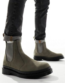【送料無料】 ドクターマーチン メンズ ブーツ・レインブーツ シューズ Dr Martens 2976 chelsea boots in nickel gray nubuck leather Gray