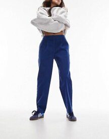 【送料無料】 トップショップ レディース カジュアルパンツ ボトムス Topshop cord peg pants in blue BLUE