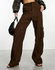 【送料無料】 ハートブレーク レディース カジュアルパンツ ボトムス Heartbreak cord cargo pants in chocolate brown BROWN