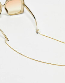 【送料無料】 エイソス レディース サングラス・アイウェア アクセサリー ASOS DESIGN waterproof stainless steel sunglasses chain in gold tone Gold