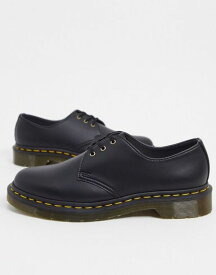 【送料無料】 ドクターマーチン レディース パンプス シューズ Dr Martens Vegan 1461 3 eye flat shoes in black Black