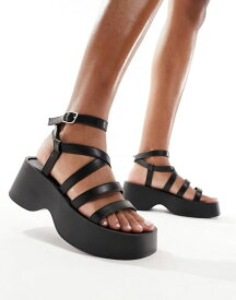 【送料無料】 グラマラス レディース サンダル シューズ Glamorous platform strappy sandals in black Black