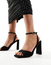 【送料無料】 エイソス レディース サンダル シューズ ASOS DESIGN Noah barely there block heeled sandals in black Black