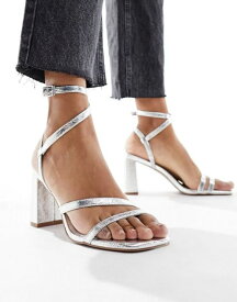 【送料無料】 エイソス レディース サンダル シューズ ASOS DESIGN Hampstead mid heel sandals in silver SILVER