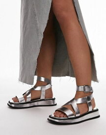 【送料無料】 トップショップ レディース サンダル シューズ Topshop Wide Fit Jasmine chunky sandals in silver SILVER