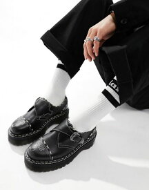 【送料無料】 ドクターマーチン レディース パンプス シューズ Dr Martens Quad western gothic monk shoes in black Black