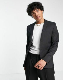 【送料無料】 ボロンガロトレバー メンズ ジャケット・ブルゾン アウター Bolongaro Trevor plain super skinny suit jacket in charcoal Charcoal