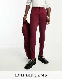 【送料無料】 エイソス メンズ カジュアルパンツ ボトムス ASOS DESIGN super skinny suit pants in dark burgundy Burgundy