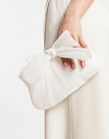 【送料無料】 トゥルーデカデンス レディース クラッチバッグ バッグ True Decadence ruched bow clutch bag in off-white Off-white