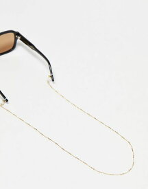 【送料無料】 エイソス レディース サングラス・アイウェア アクセサリー ASOS DESIGN waterproof stainless steel sunglasses chain with triple dot dash design in gold tone Gold